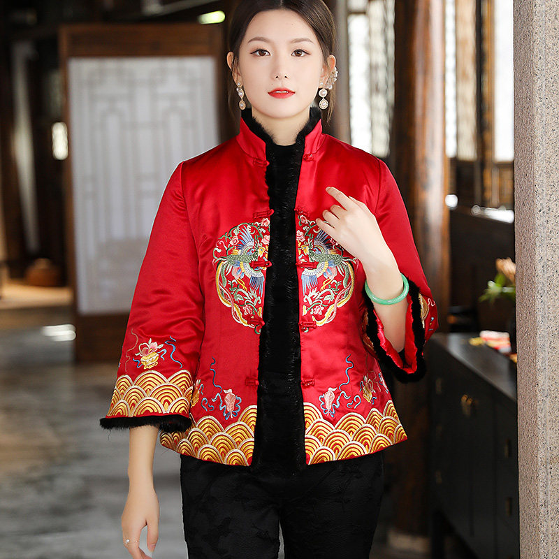 复古刺绣唐装棉衣