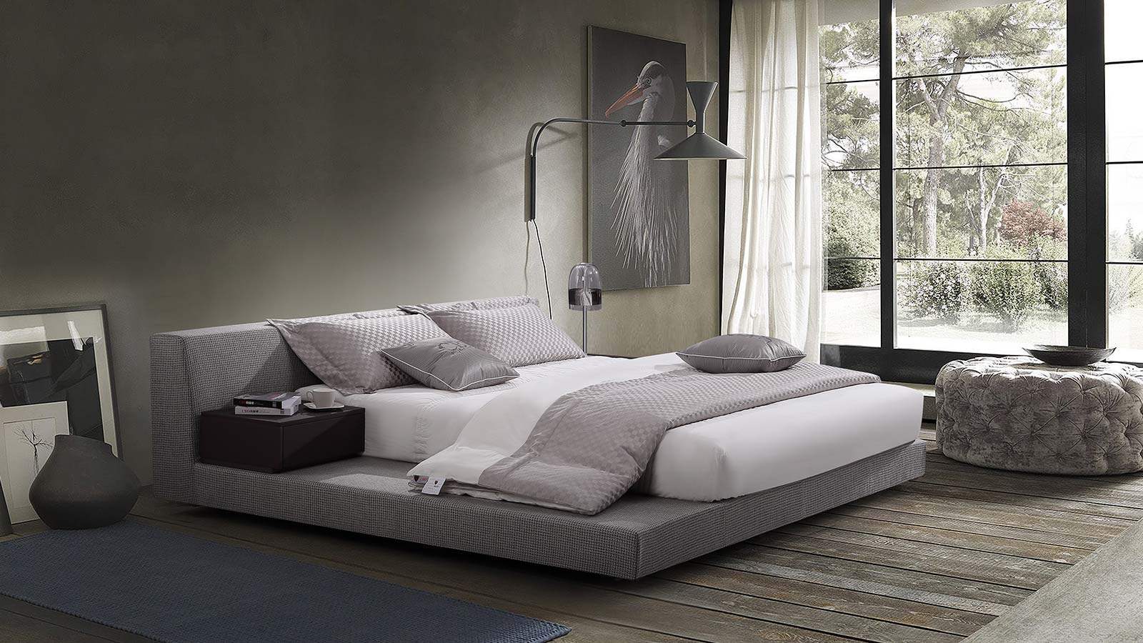 cbd家具 cbd/奢爱/黑金布艺软床 hg120 1.8米实木榻榻米双人