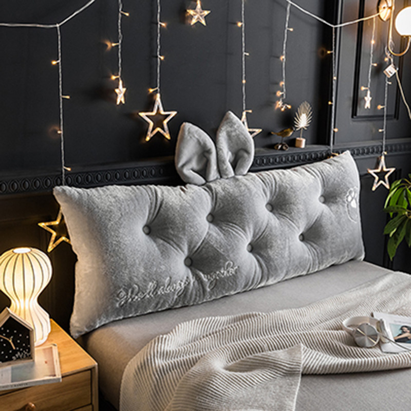 床头靠垫软包大靠背垫可固定绑带可拆洗双人简约现代卧室床上靠枕
