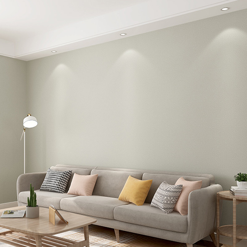 美家美户墙布杏子灰墙布无缝全屋卧室客厅电视背景墙纸壁布包安装