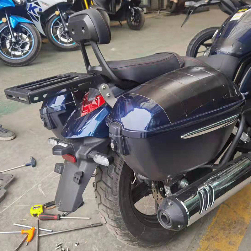 定制适用于豪爵摩托车tr300改装后货架靠背尾架后备尾箱架专用配