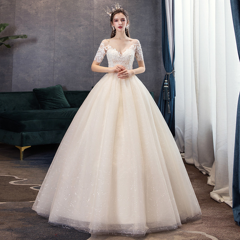 婚纱礼服2019新款新娘森系超仙梦幻简约豪华奢侈主婚纱一字肩拖尾|ruв категории Женская одежда, Cвадебные платья, свадебное платье - от Buy2taobao.com для оказания профессиональной услуги покупки агента Taobao