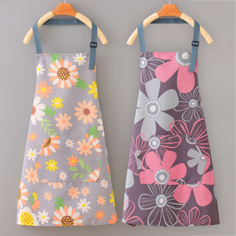 韩版时尚2023新款围裙厨房家用女夏季薄款网红帆布高级小清新围腰