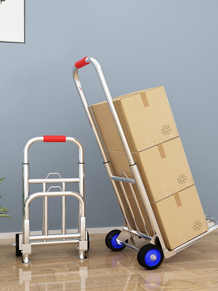 小拉拉车不锈钢买菜车手拉车折叠便携行李拖车购物车小推车拉货