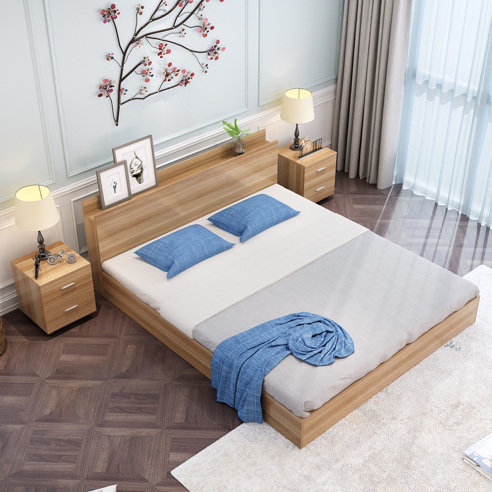 梵卡龙旗舰店的优惠券大全—现代简约板式床1.2米1.5m1.