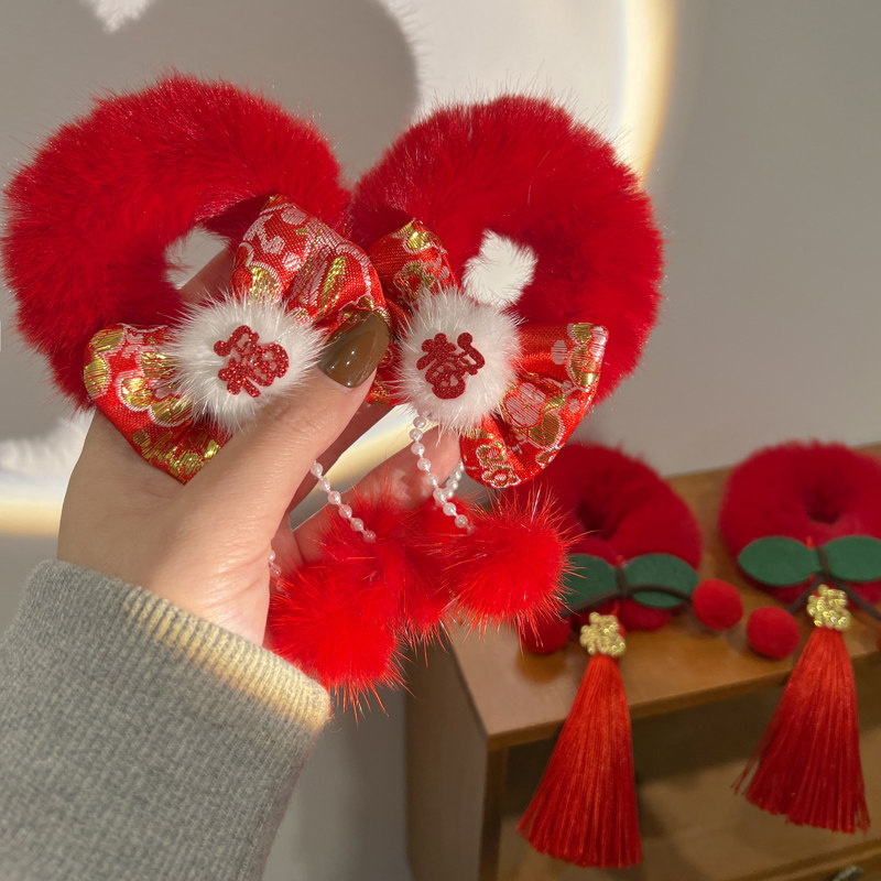 过年女孩头饰头绳