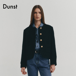 Dunst2024春新品羊毛经典毛圈花呢夹克女小香风短外套UDJA4A205