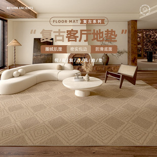 地毯客厅2024新款沙发茶几毯家用中古侘寂风轻奢高级卧室床边地垫