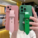 皮质手腕带适用于苹果15promax手机壳iphone14保护套12苹果11支架xsmax创意xs绿色8全包边16promax简约13南女