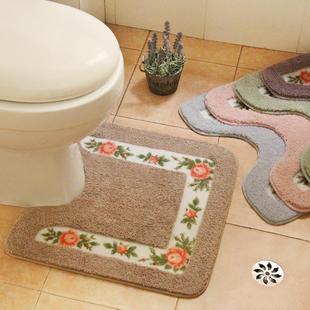浴室吸水地垫防滑防水U型马桶脚垫卫生间厕所洗手间门垫地毯垫子
