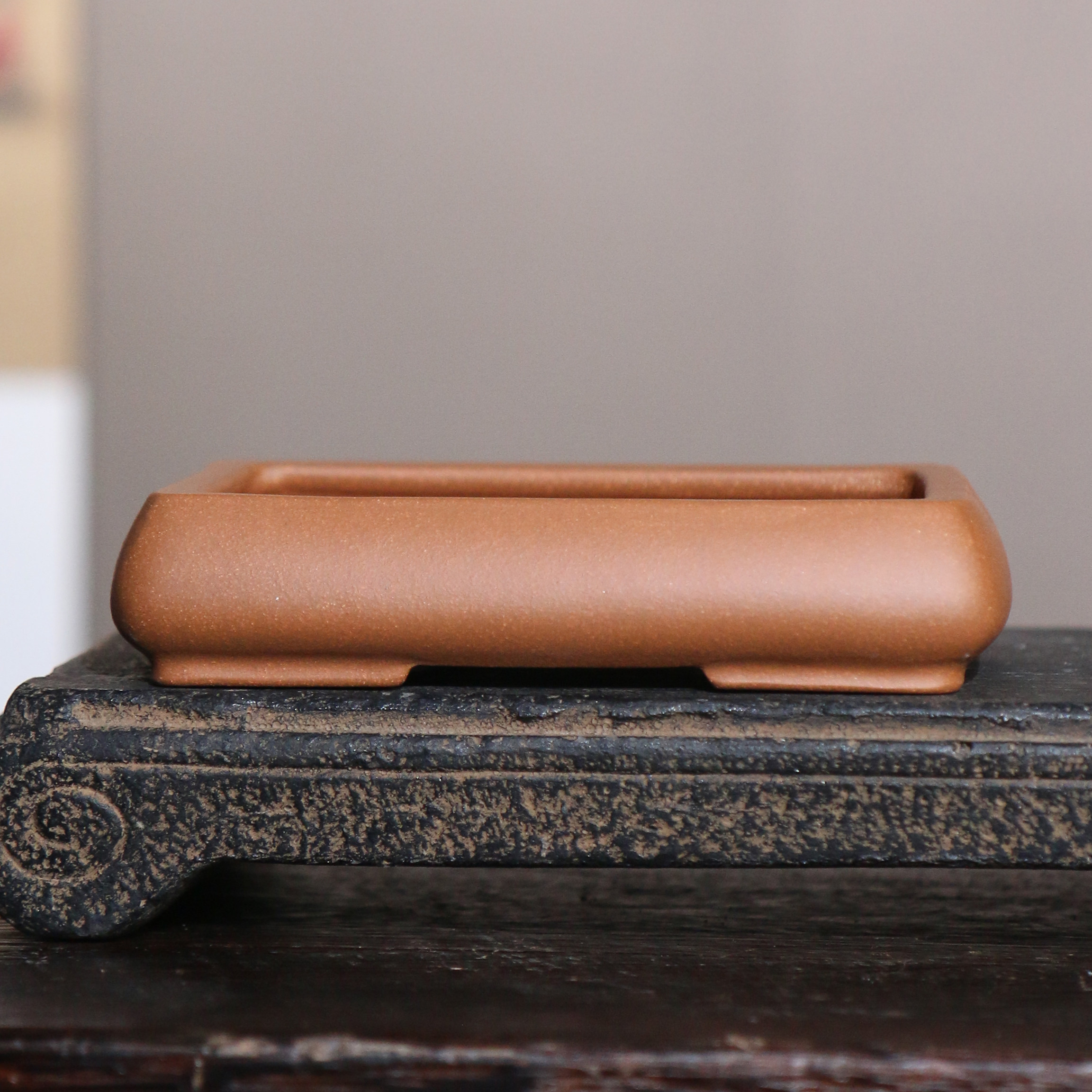 一折紫砂花盆长方形盆景盆小