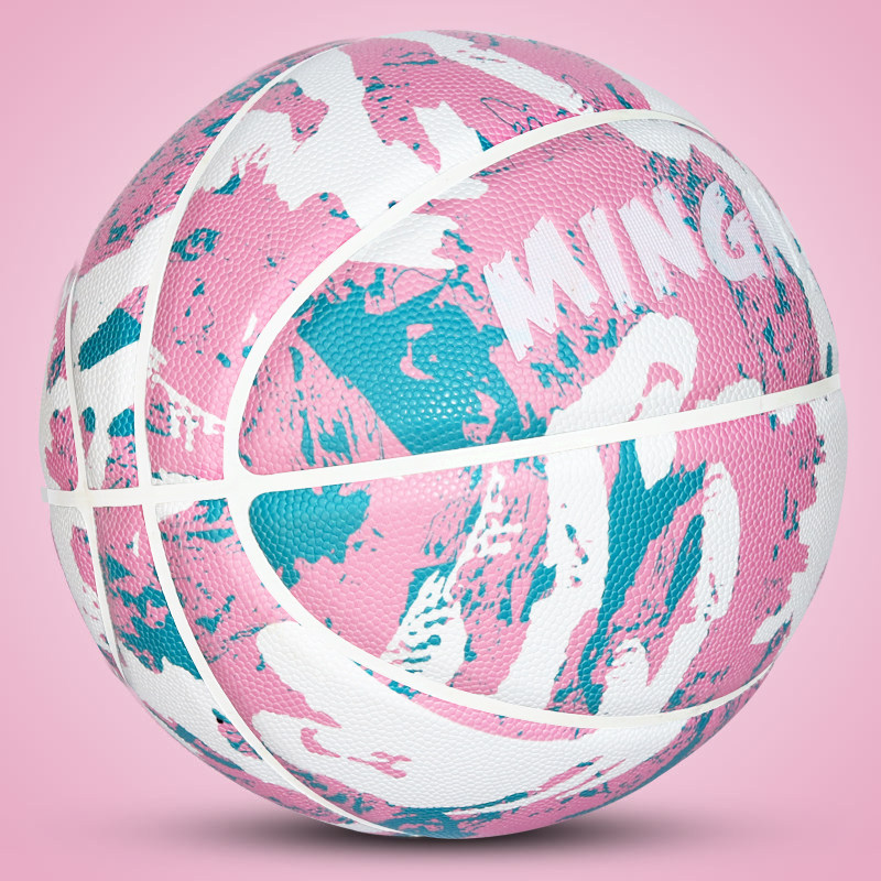 名耐街头粉色涂鸦篮球6六7号球限量版成人学生青少年女生专用女子