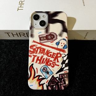 Strangerthings涂鸦适用于苹果iPhone15promax手机壳14怪物奇语13mini高级感15puls小众12防摔11菲林壳XR全包