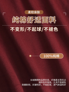 爸爸长袖T恤纯棉中老年人外穿秋衣圆领红色中年薄款上衣春秋男装