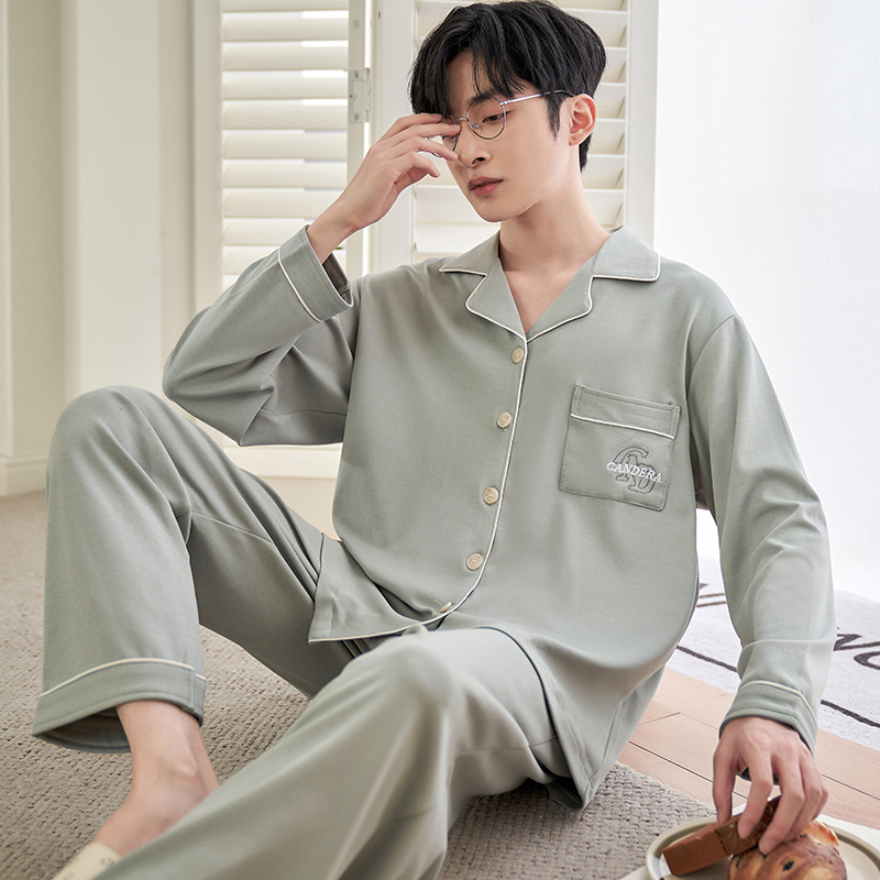 9睡衣男长袖纯棉春秋款男士2022年新款男生式夏天秋冬季家居服套装已