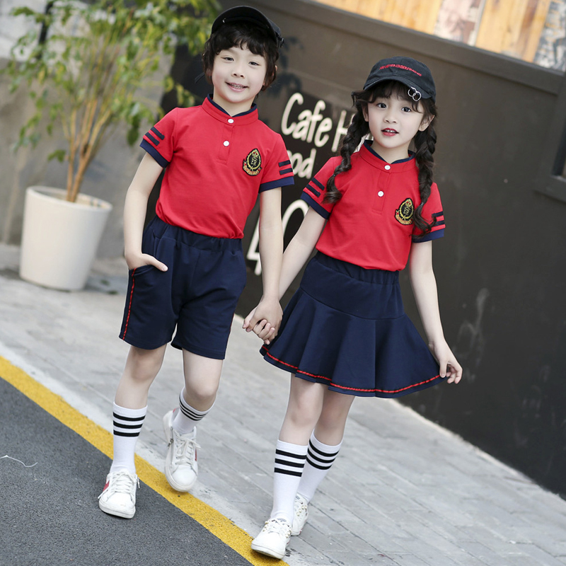 小学生校服夏季儿童班服运动套装幼儿园园服夏装英伦风短袖毕业服