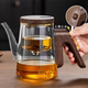 磁吸飘逸杯全玻璃内胆茶水分离泡茶壶套装无杆一键过滤冲茶器高档