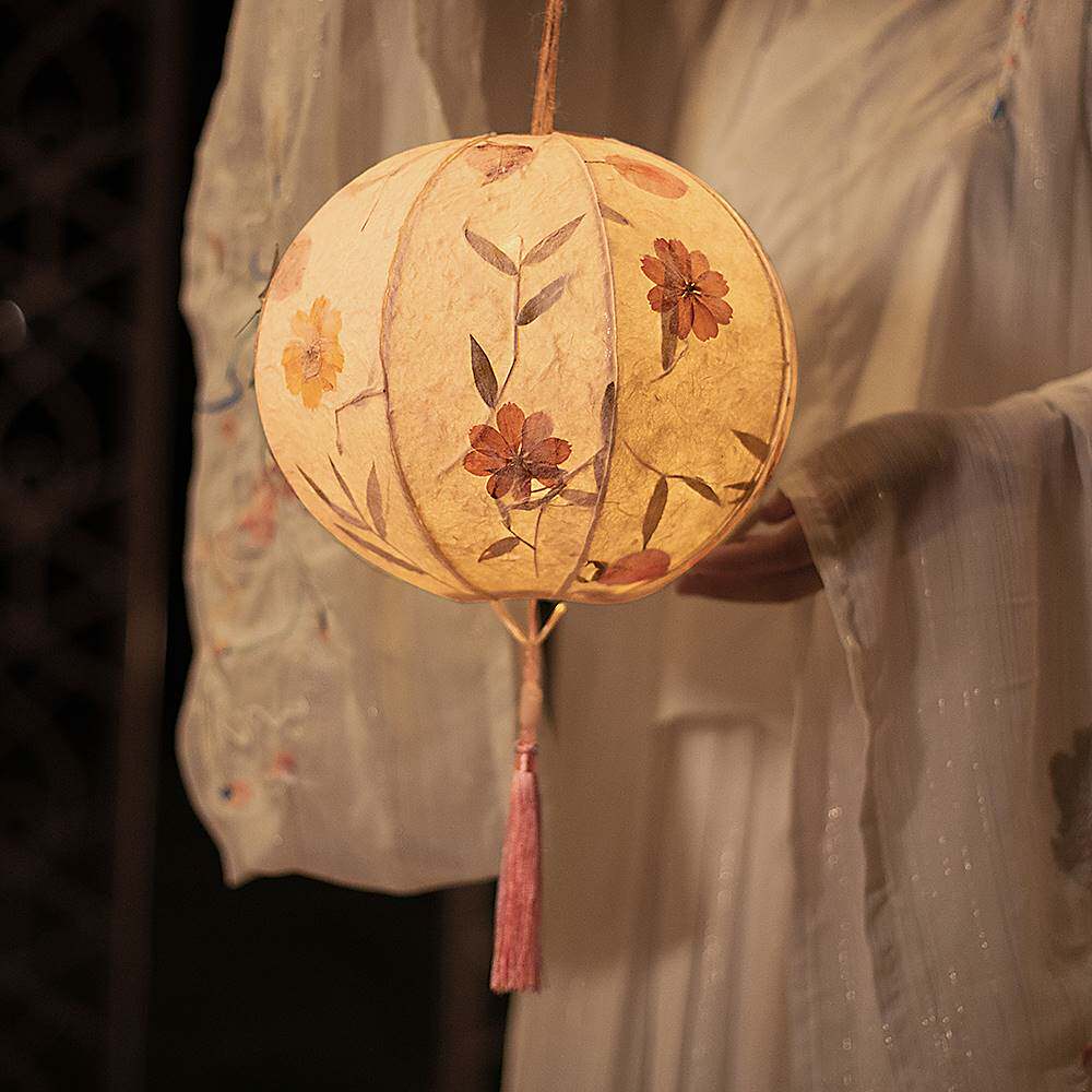 中秋节创意手工diy灯笼古风汉服手提灯笼花灯宫灯diy古风纸灯