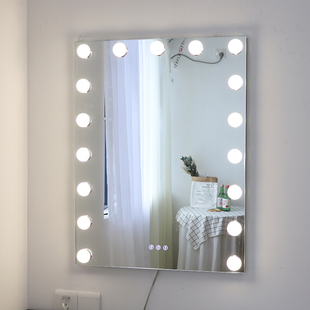 智能方形led化妆镜带灯壁挂桌面梳妆镜挂墙梳妆台镜子大号可定制