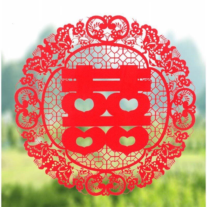 结婚用品喜字窗花剪纸玻璃门窗贴静电喜贴婚房装饰喜字贴墙贴贴画