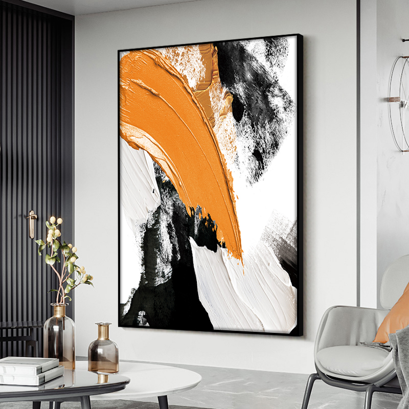 现代轻奢艺术大幅抽象装饰画客厅沙发背景墙壁玄关巨幅侘寂风挂画