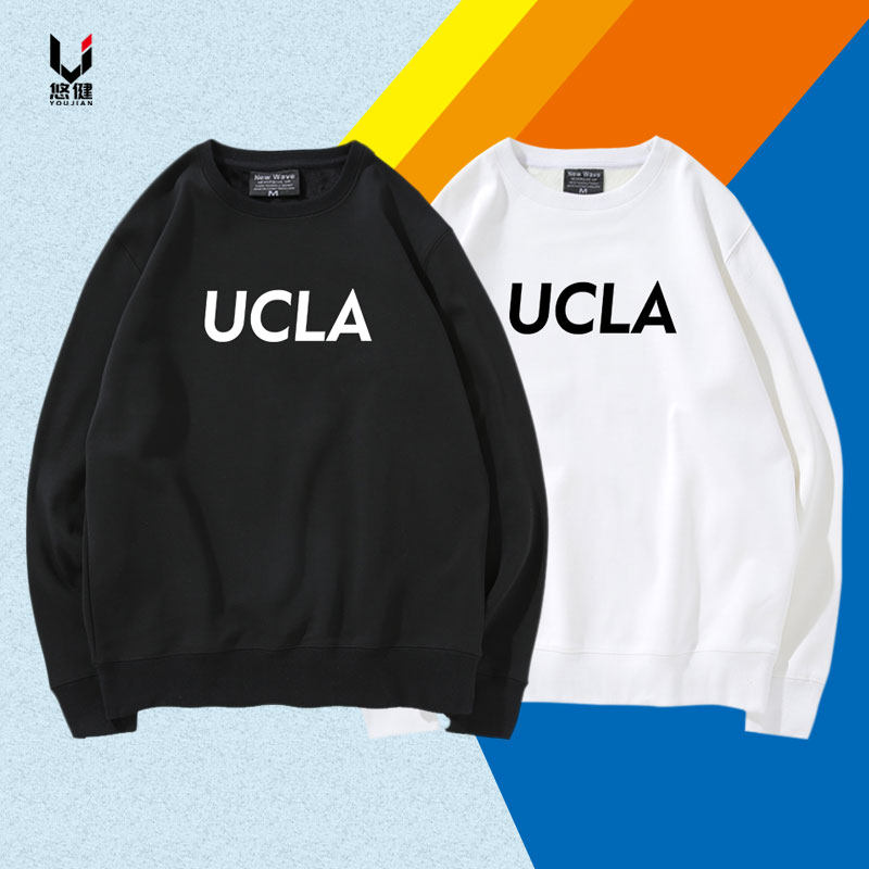 ucla加州大学圆领卫衣休闲宽松上衣学生服潮流港风情侣卫衣2021款