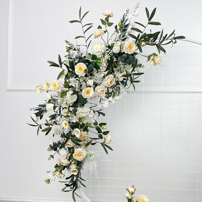 婚庆香槟地排花仿真绢花道具成品装饰尤加利花排t台路引婚礼花艺