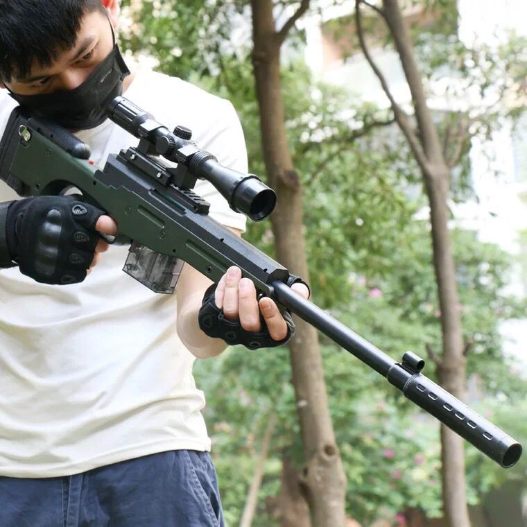 狙击抢高精狙awm儿童男孩玩具枪塑料抛壳手动水大号硬模型真软弹