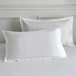 五星级酒店100%全棉枕套纯棉白色宾馆枕头套单人60支贡缎枕芯套