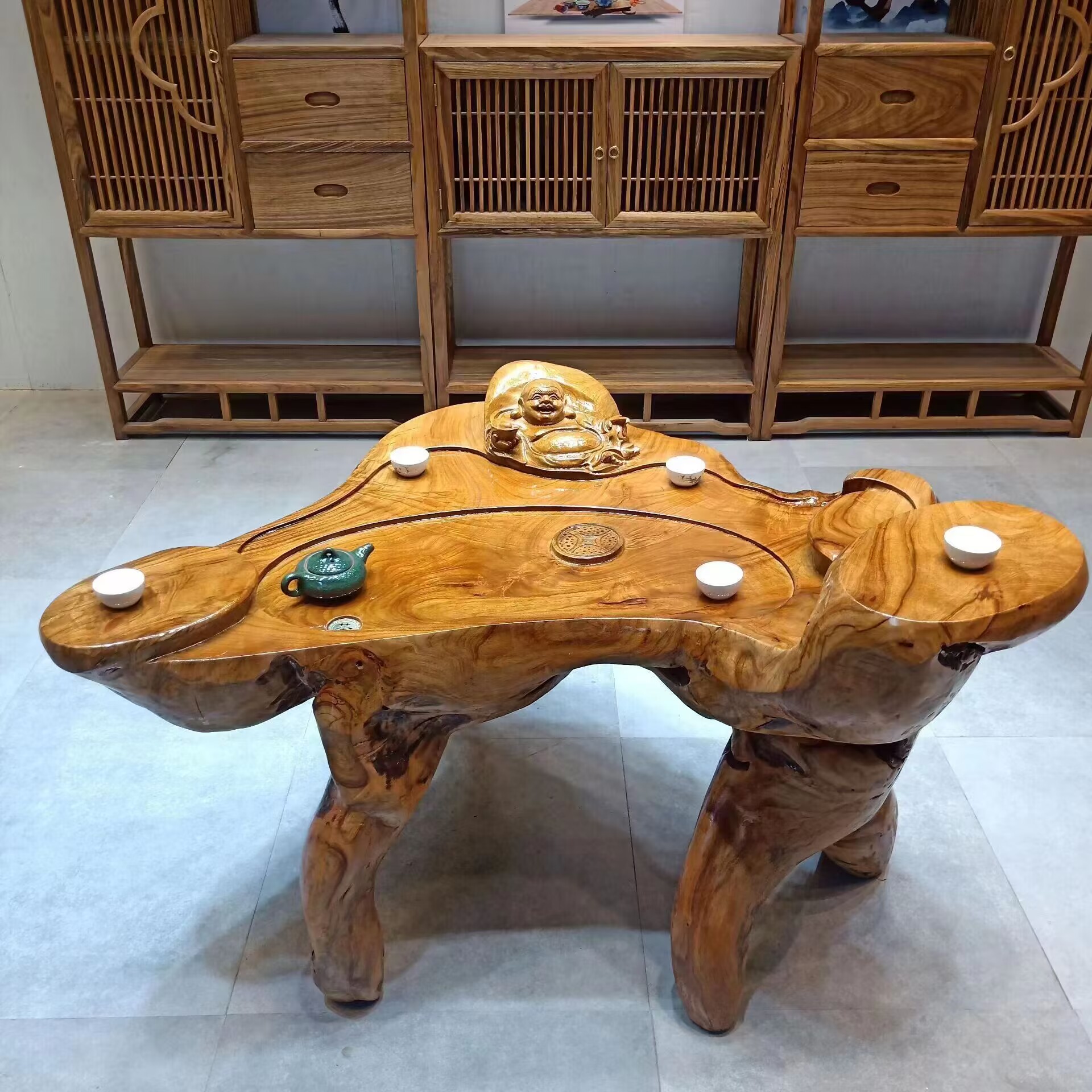 00券后价￥880鸡翅木根雕茶台整体茶桌树根实木小茶几组合原木树桩