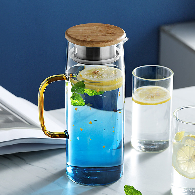 北欧凉水壶创意玻璃套装家用耐高温大容量超大装水凉白开晾水杯子