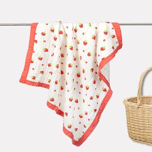 木植婴儿纱布浴巾新生儿童纯棉吸水毛巾宝宝六层夏季洗澡盖毯包被