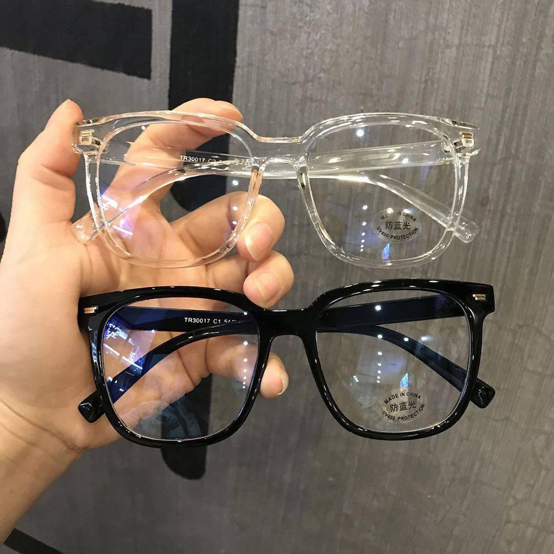 复古超大框素颜平光镜防蓝光眼镜女粗框街拍tr超轻近视眼镜框架男