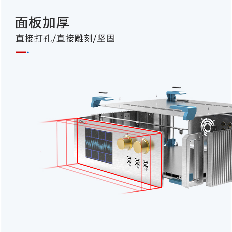 永锢集成3u式仪表仪器铝机箱金属外壳铝合金型材电器工业箱体定制