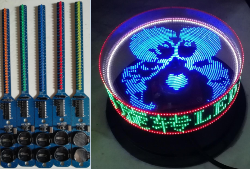 一折单片机diy套件 显示屏_51单片机旋转led显示屏套件单片机时钟pov