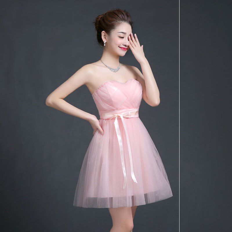 一折伴娘服短款 婚礼 姐妹