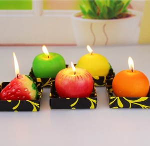 仿真苹果造型工艺水果蜡烛布置求婚男生表白浪漫烛光晚餐生日装饰