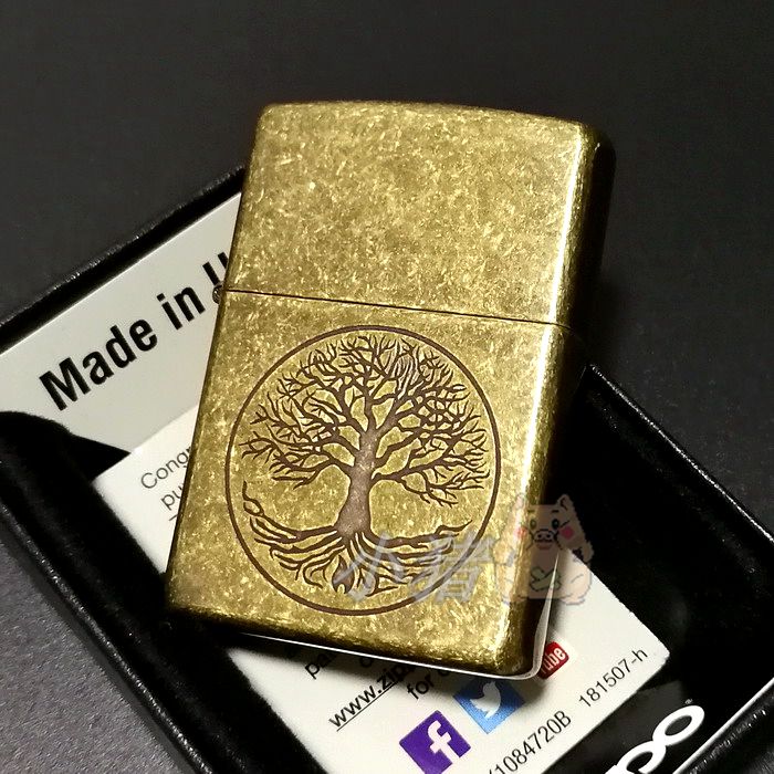 zippo17年款式列表,zippo17 17年老店小猪zippo正品仿古黄铜生命之树29149zippo