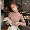 2019秋季新款韩版半高领木耳边上衣修身显瘦打底长袖针织衫女学生 2019秋季新款韩版半高领木耳边上衣修身显瘦打底长袖针织衫女学生