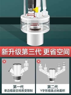 厨房下水管三通防返臭神器洗菜盆排水管集成排水器防返水多功能70