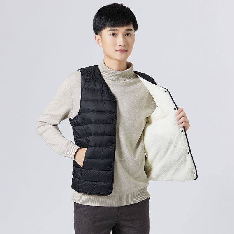 羽绒棉马甲男短款轻薄小棉袄内穿气质打底冬季加绒加厚保暖背心