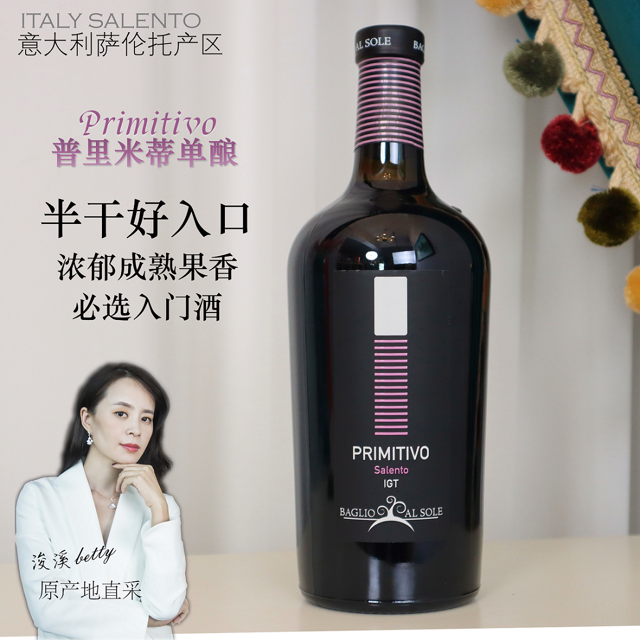 意大利salento萨雷顿仙粉黛葡萄酒 0元优惠券              现价 ￥