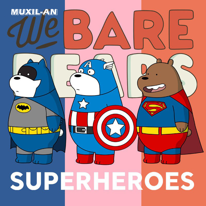 咱们三只裸熊联名哈利波特圆领卫衣周边春款宽松慵懒风卡通图案衣