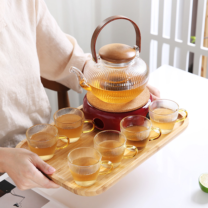 欧式下午茶煮水果花茶壶套装耐高温玻