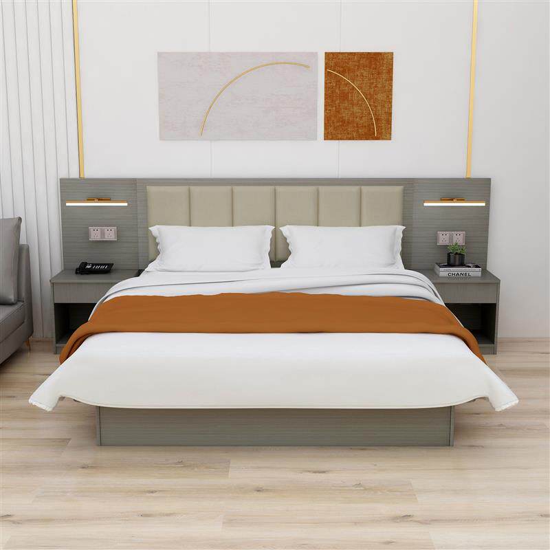 酒店床宾馆床全套定制家具标间全套客房床商旅软包床公寓单间床箱