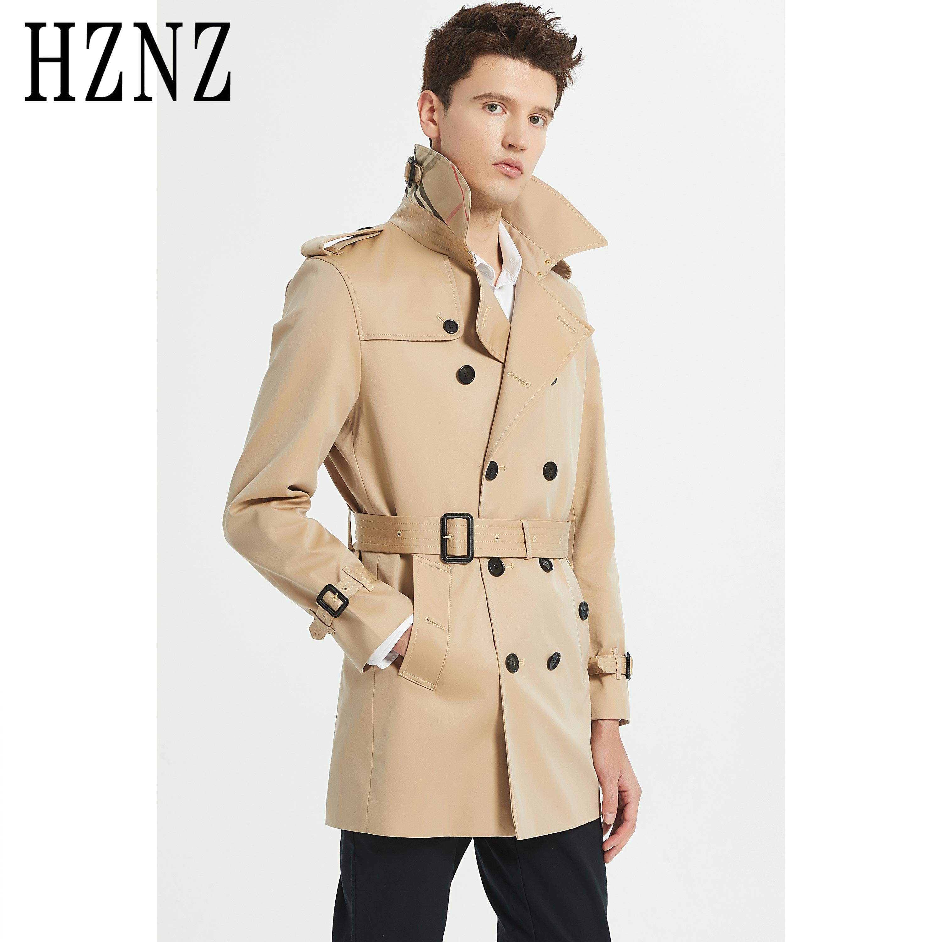 新款春秋高档男士风衣中长战壕卡其色英伦经典风衣