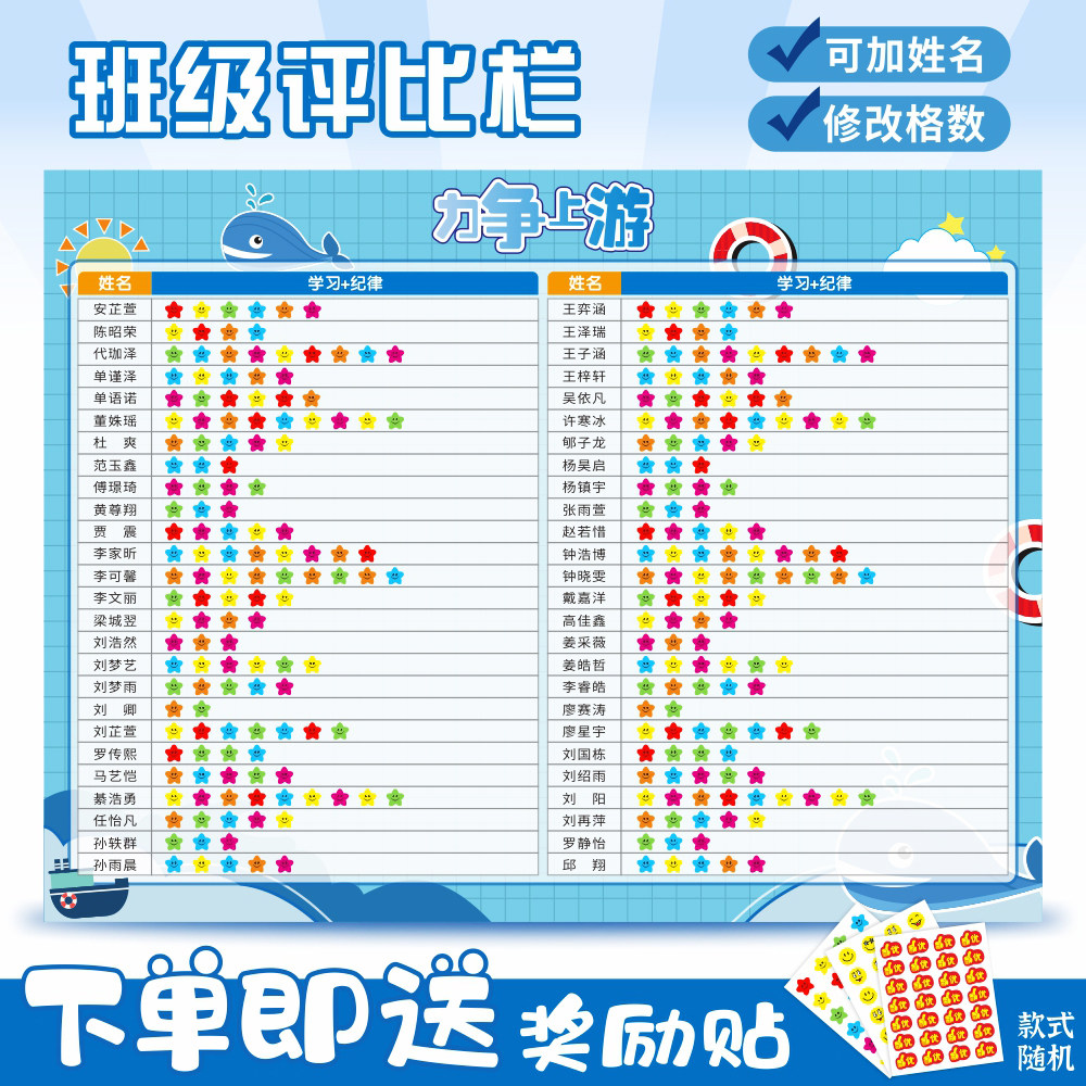 班级评比栏墙贴表扬小组积分表光荣榜小红花奖励教室装饰文化布置