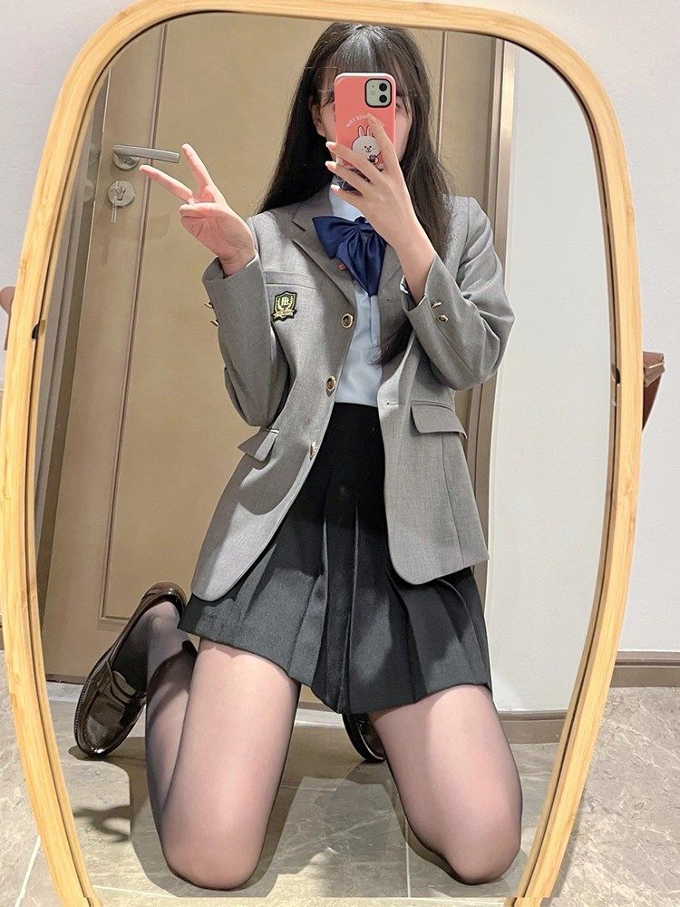 黑丝麻衣学姐jk制服格裙西服秋冬季正版套装全套日系原创百褶裙女