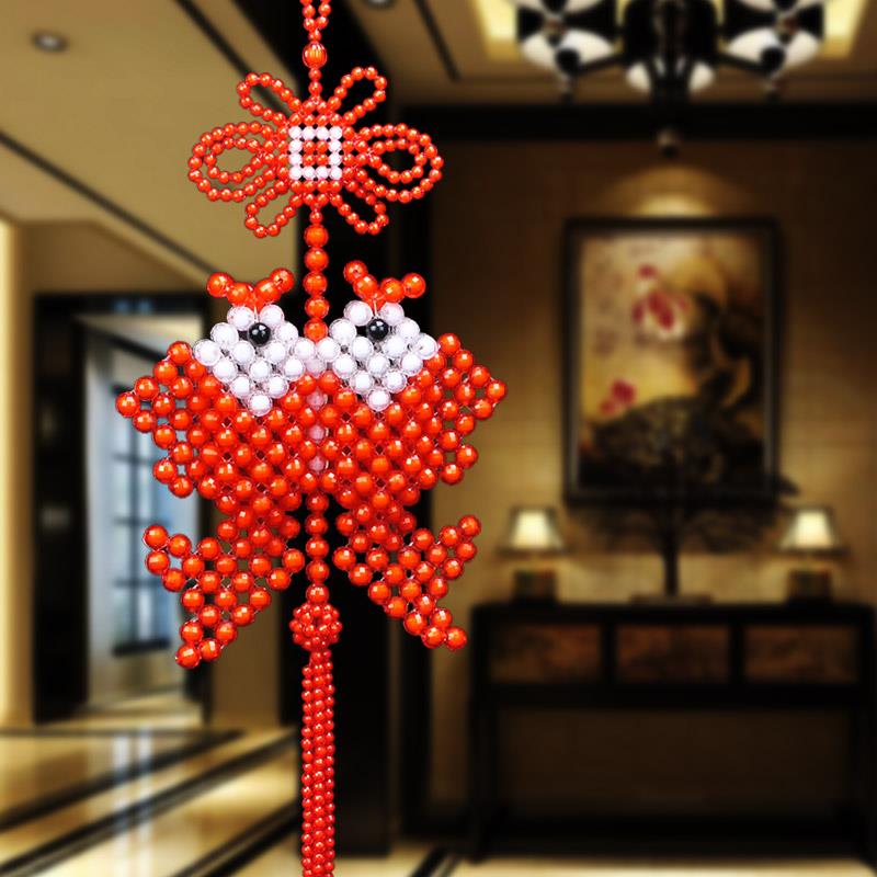 怡心悦珠子diy手工串珠材料包吉祥双鱼挂件饰品成人散珠编织穿珠