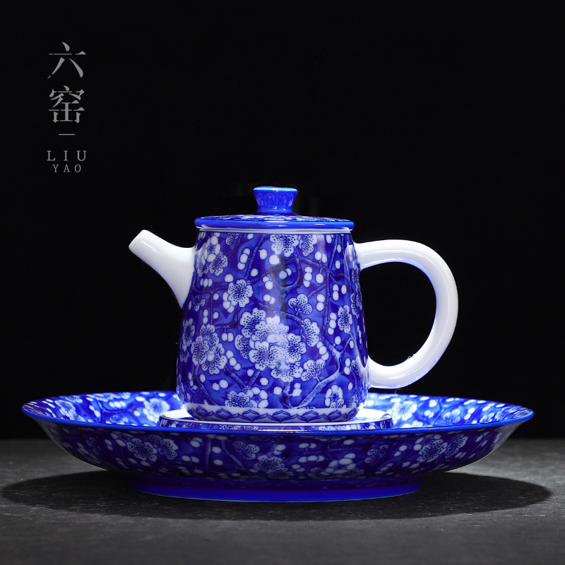 六窑冰梅系列 青花瓷茶壶烧水壶陶瓷泡茶壶水壶功夫茶具家用单壶